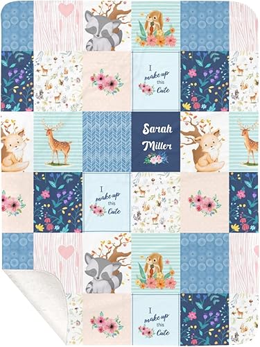 Miniatura 9 de Manta de bebé personalizada con diseño floral de girasoles para niñas y niños, manta suave y cálida para recién nacidos, 30 x 40 pulgadas, 30 x 40