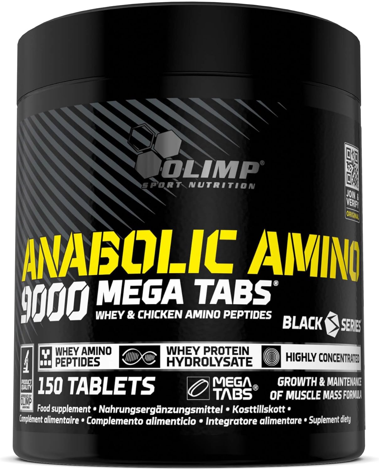Olimp Sport Nutrition Amino Acids Complex High Dose – 150 Capsules – Anabolic Amino 9000 Mega Tabs