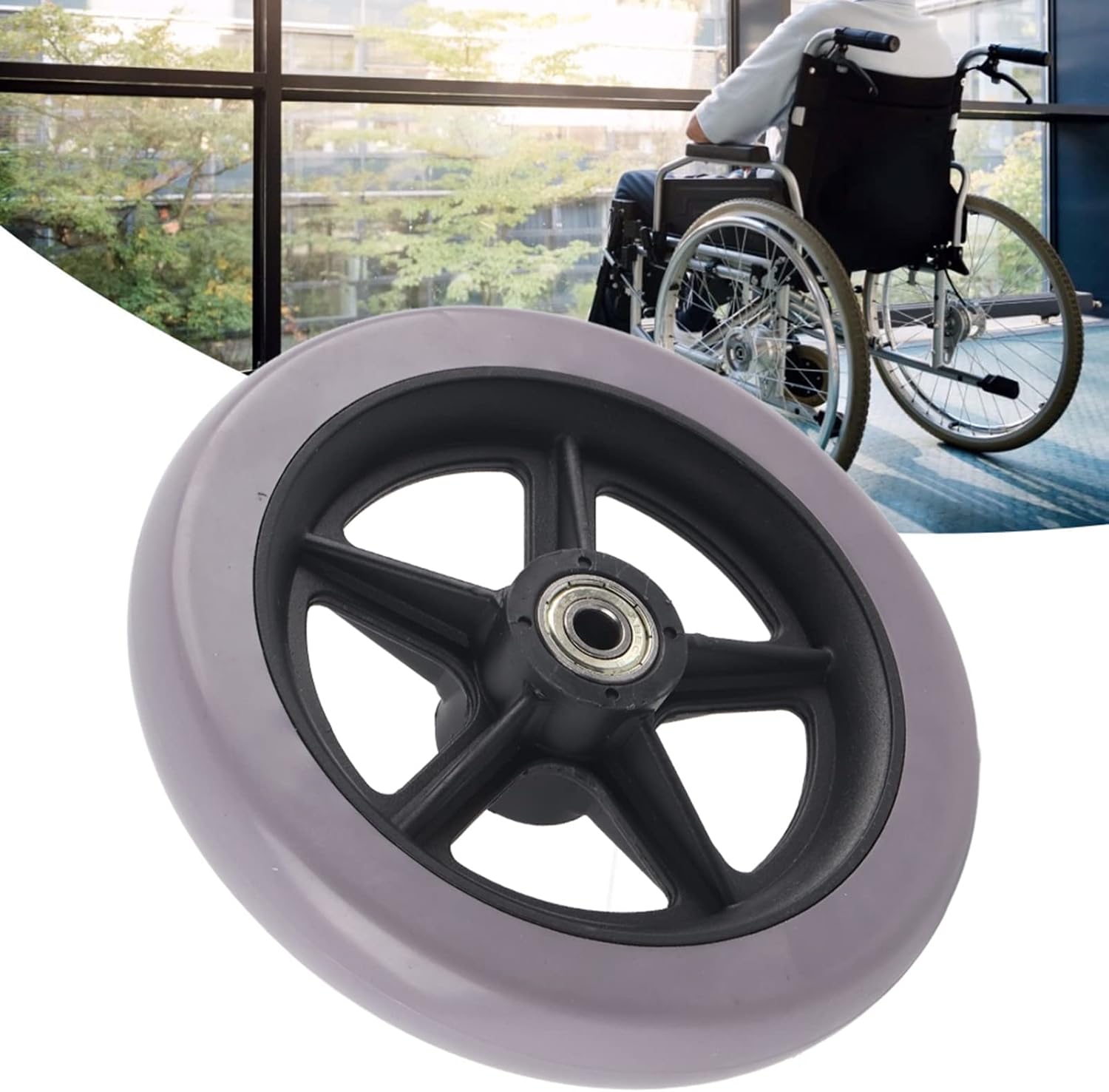 Garosa Wheelchair Front Wheels, 6 Inch Front Caster Disabled Anti-Slip Rubber Wheels Wheel Replacement for Wheelchairs, Rollators, Walkers for Handicapped People with limited mobility : Health & Household