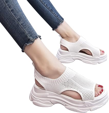 Amazon.com: Sandalias de verano lavables con tirantes ortopédicos para  deporte, con parte inferior gruesa de gradación, sandalias casuales de  playa, sandalias deportivas de punto (blancas, 7.5) : Ropa, Zapatos y  Joyería