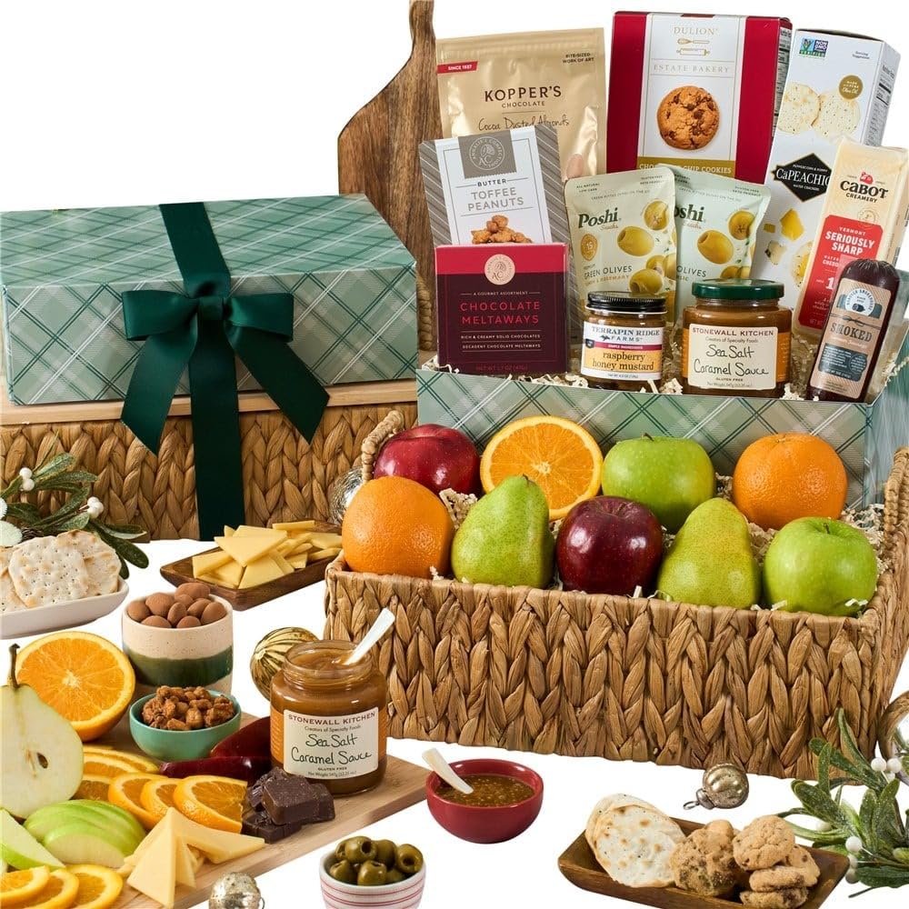- GourmetGiftBaskets.com Deluxe Fruit Basket - Prime Fruit Gift Baskets - Food Gift Prime - Birthday, Christmas, Sympathy, Men, Women, Family