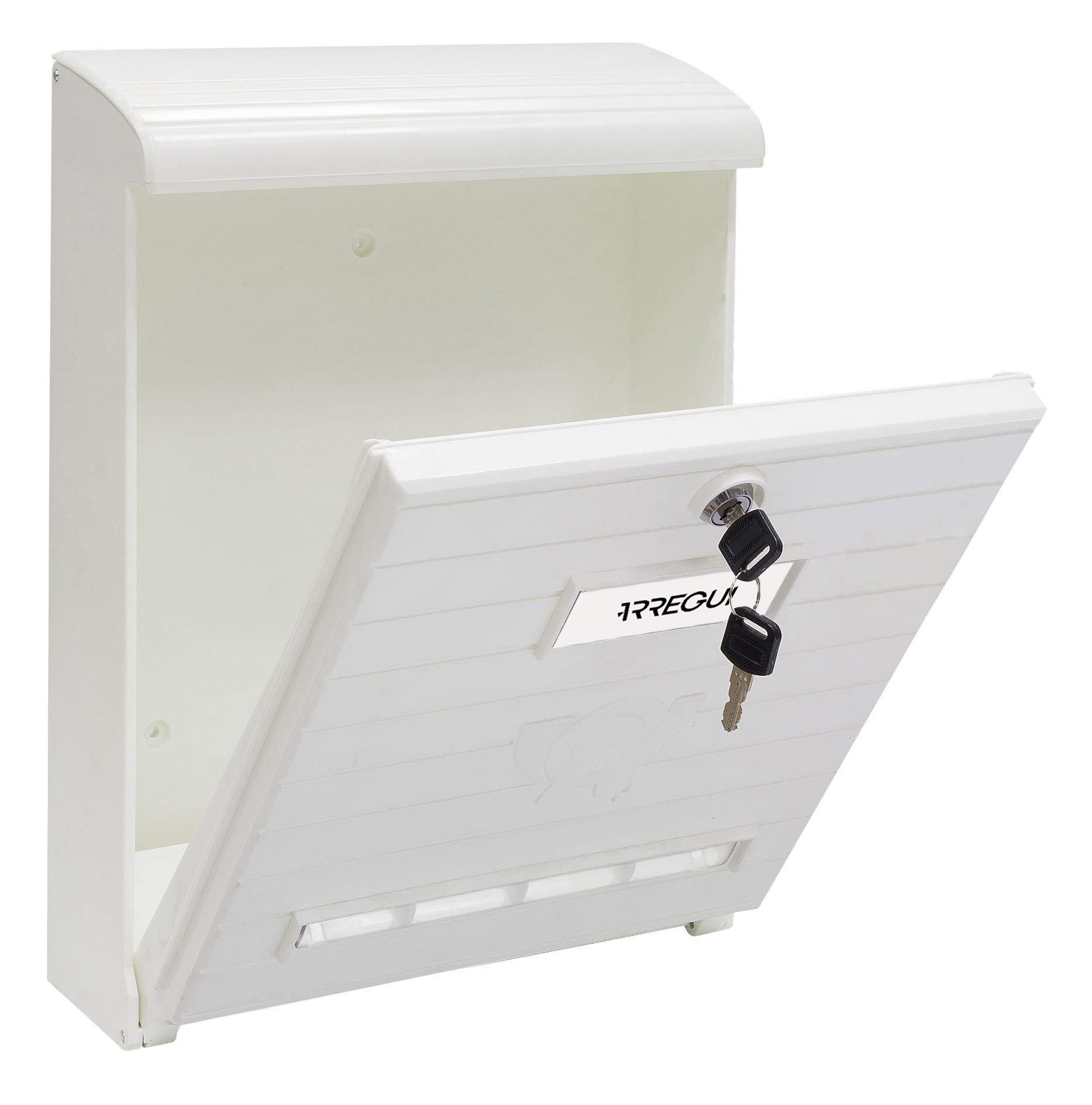Cassetta Postale Individuale in Plastica Resistente, Di Grandi Dimensioni, Cassette della posta da parete stagna, Dimensione L (Riviste e Buste C4), Facile da Montare, Bianco