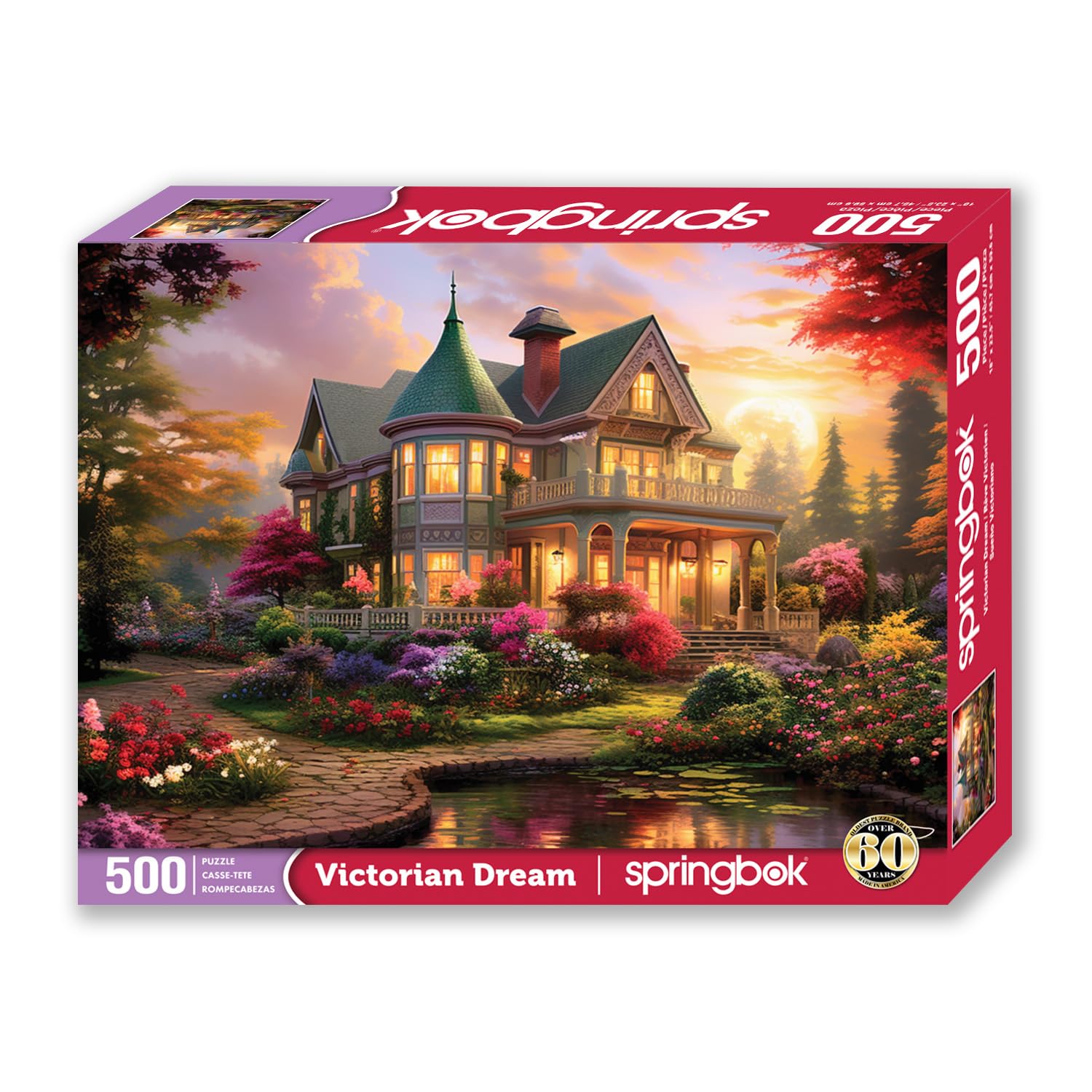 Springbok Victorian Dream 500 Piece Jigsaw Puzzle for Adults - Dreamy and Cozy Victorian House Image by Artist Shawna Stewart