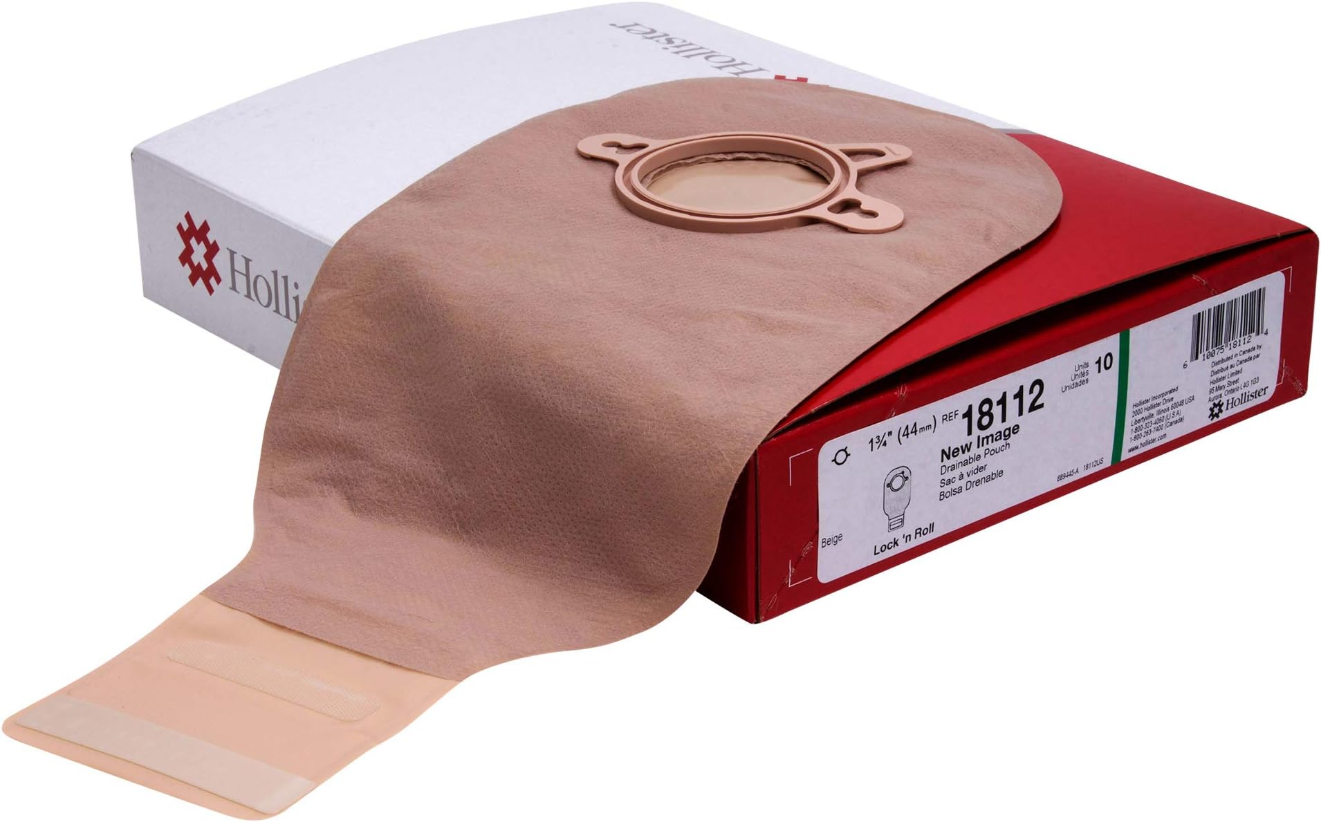 New Image Drainable 12"L 2pc System Colostomy Pouch 1.75" Flange 18112, 10 Ct