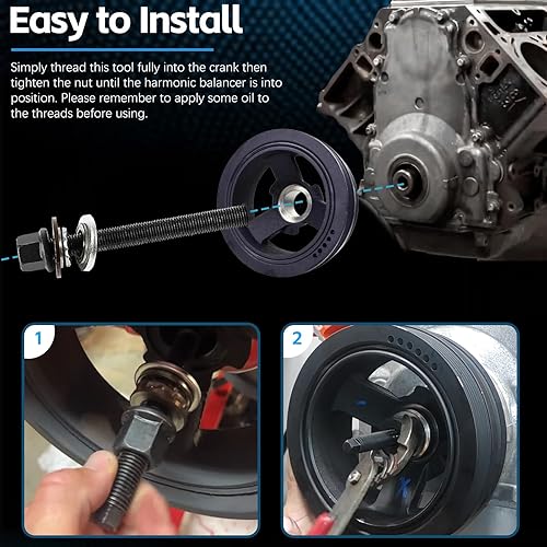 Miniatura 5 de Para GM 25264 Extractor de equilibrador armónico y LS Harmonic Balancer Herramienta de instalación 1997-UP V8 LS1 LS2 LS3 LS4 LSX LSA LS6 LQ4 LQ9,