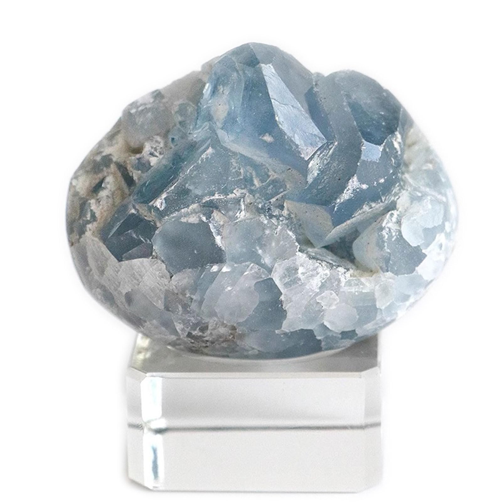 GPDNBIEU Natural quartz, Celestite Crystal Cluster Geode - Reiki Wicca Healing Chakra Rock Meditation Collection Raw Stone