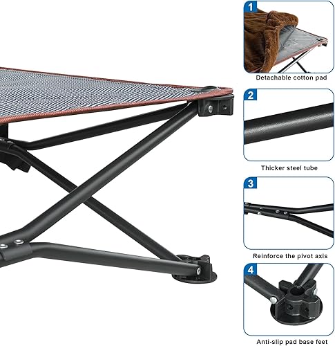 Miniatura 4 de unp Cama refrescante elevada para perros, cama plegable para mascotas de 36 x 36 x 10 pulgadas, funda de felpa lavable y bolsa de transporte, silla