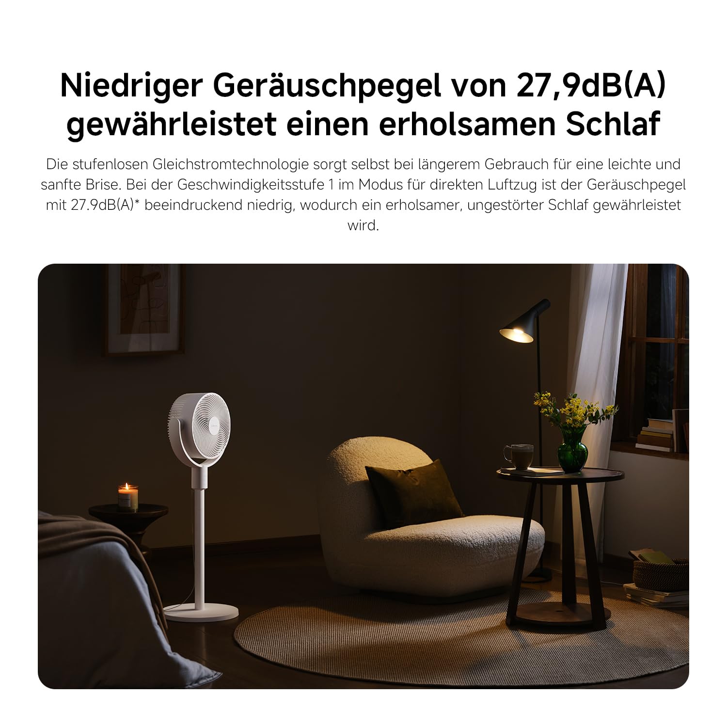 XIAOMI Smart Standing Air Circulation Fan 1440m³/h 3D-Luftverteilung 2-in-1 Ausziehbarer Standfuß 27,9dB(A) App-Steuerung Weiß