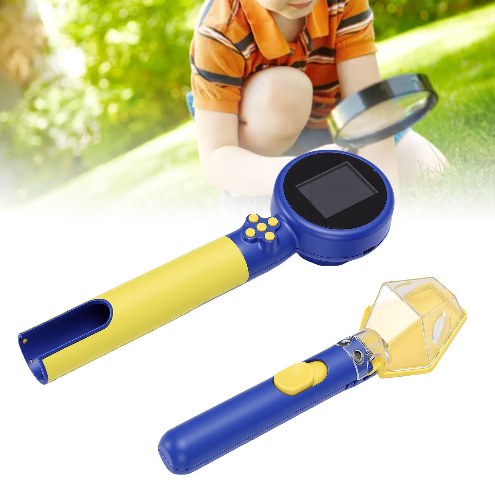 VGEBY Microscopio per Bambini 1080P HD, Schermo IPS da 2.0 Pollici, per