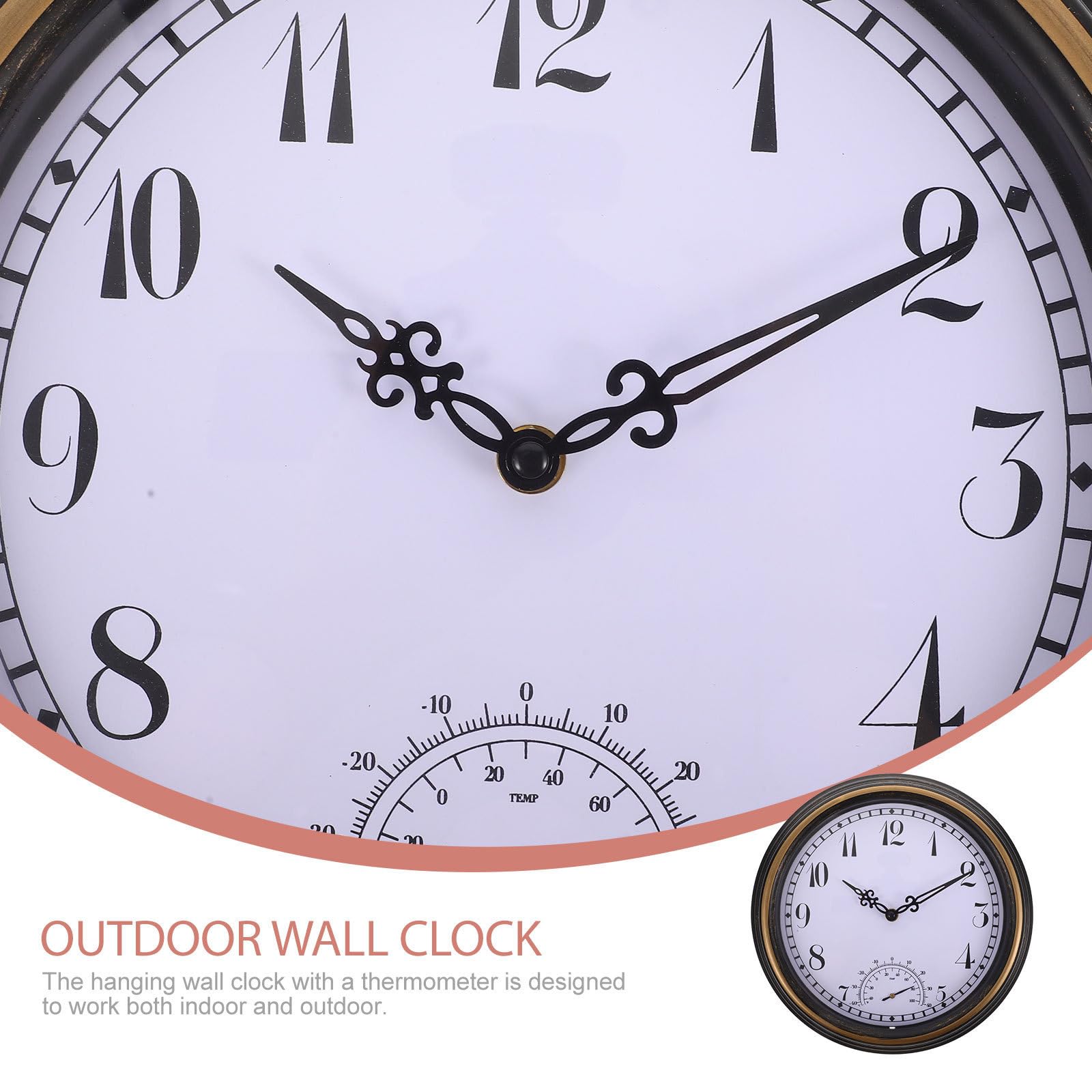 STOBAZA Orologio da Parete 12 Pollici con Termometro Digitale in Plastica e Vetro, Leggero e Creativo per Soggiorno e Camera da Letto