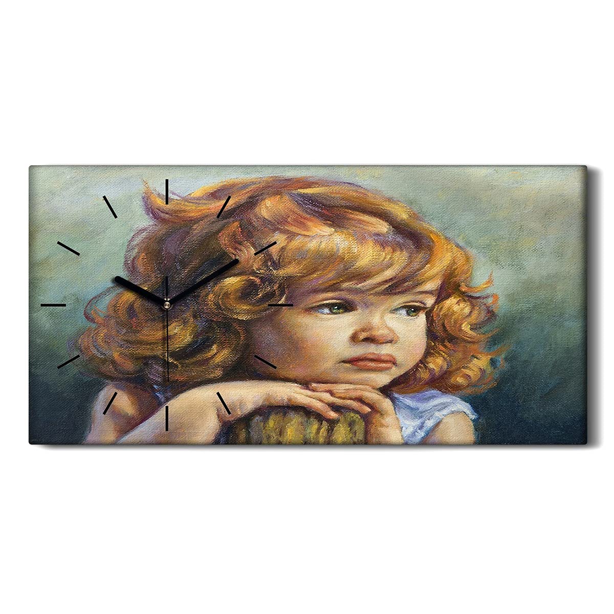 Horloge sur Toile 60x30cm Art Moderne Salon Chambre Décoration Murale