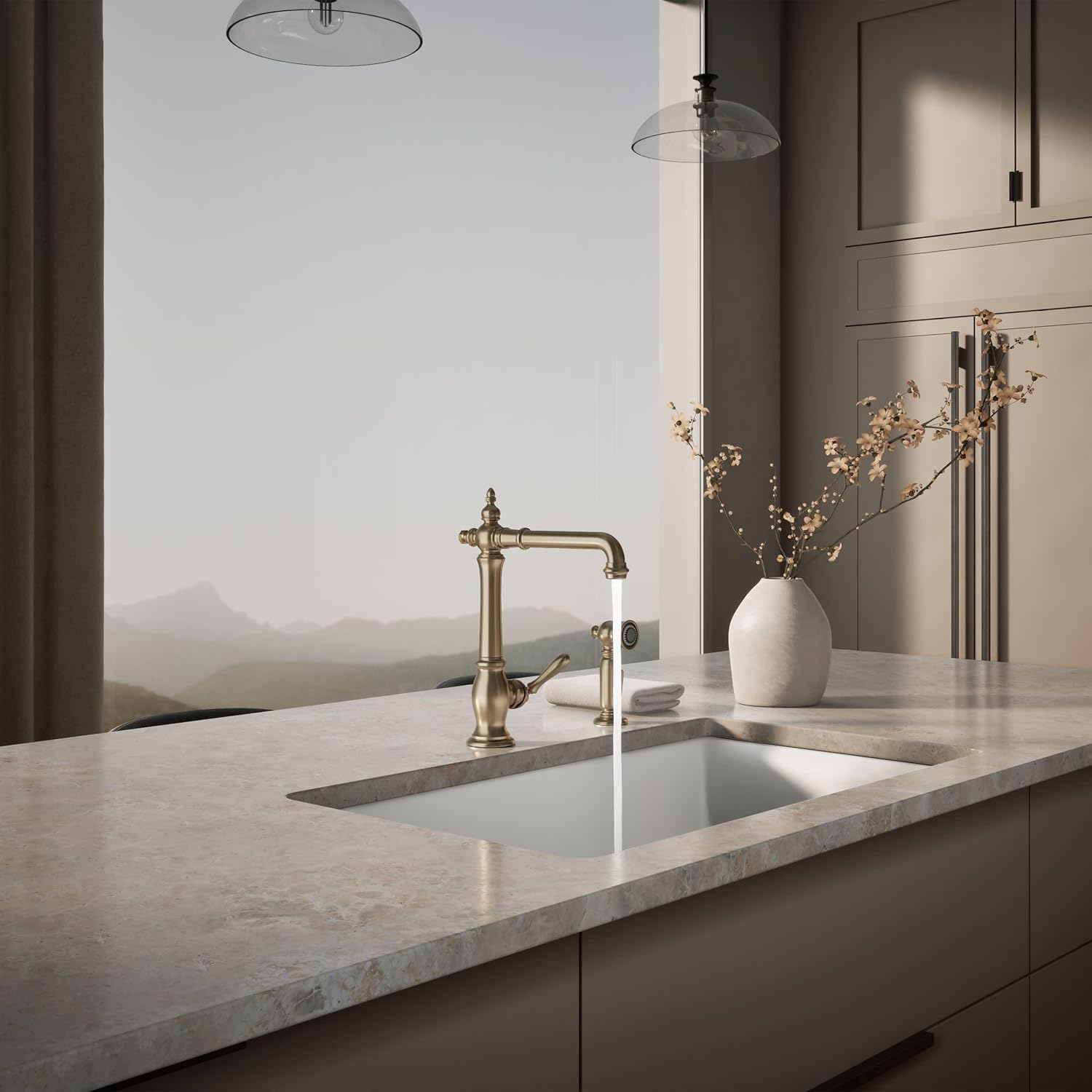 KOHLER Artifacts Single-Handle Kitchen Sink Faucet With Sidesprayer