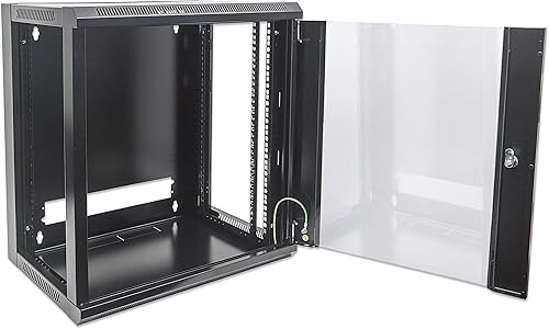 Miniatura 6 de Intellinet 711715 - Gabinete para rack de servidores de red de montaje en pared de 6U, puerta de vidrio templado, paneles laterales extraíbles,