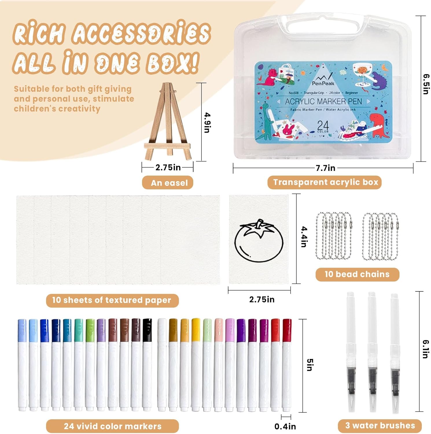 Xikelooy Magic Foam Texture Painting Kit, Including Foam Texture Paper, 24 Colors Brush Tip Acrylic Paint Markers, Magical 3D Effect Texture Painting Kit