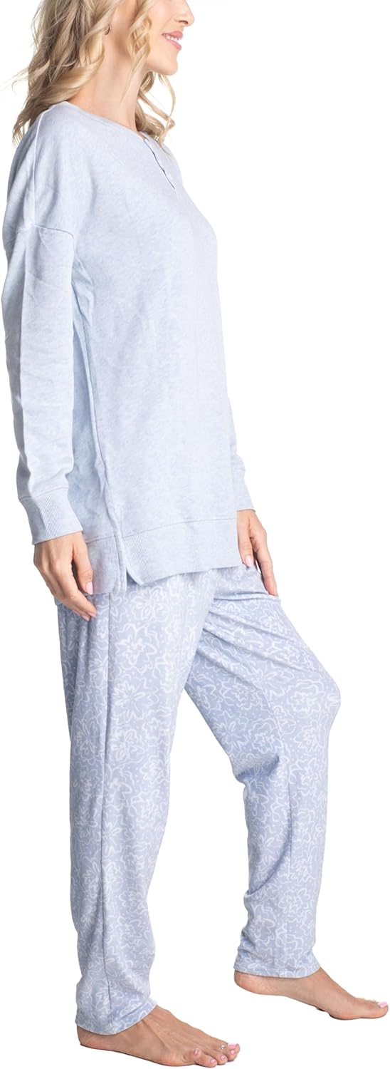 Hanes Midnights Long Sleeve Top and Pajama Loungewear Set, Multiple Colors, Multiple Sizes - Image 3