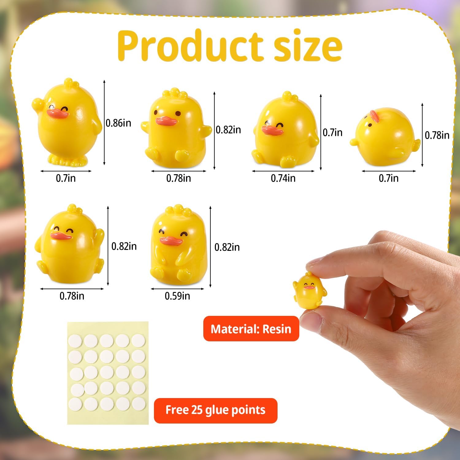 6pcs Mini Duck Car Ornaments, Tiny Cute Rearview Mirror & Dashboard Interior Miniature Various Funny Animal Small Resin Duck Bulk Decoration for Women Men Automotive Desktop Office Decor Figurines