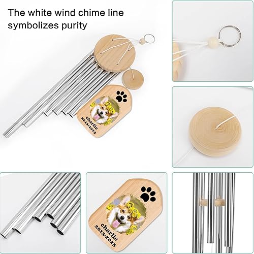 Miniatura 4 de Carillón de viento personalizado conmemorativo para mascotas, campanilla de viento personalizada para pérdida de mascotas, regalos conmemorativos