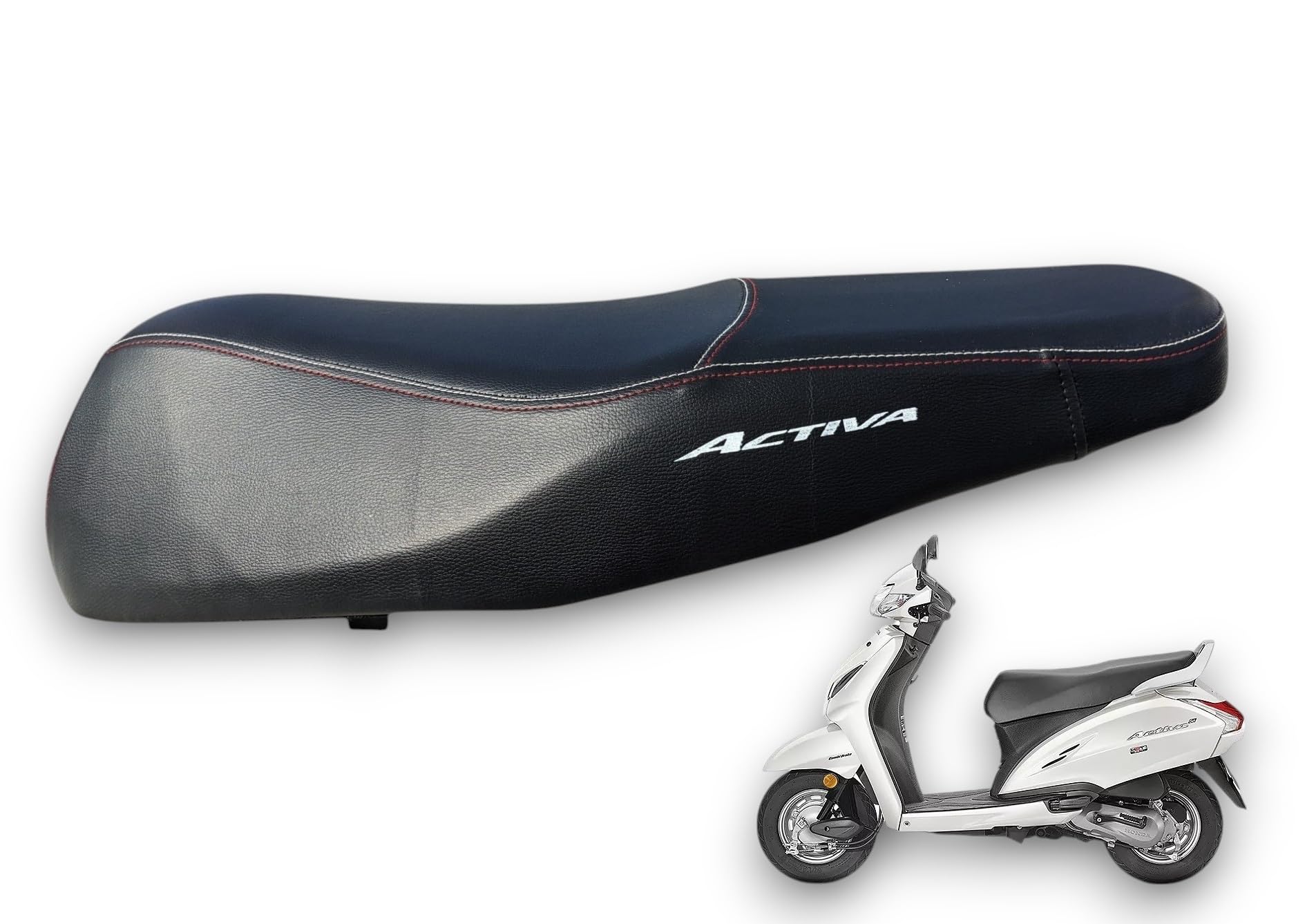 autoleopard Activa 6G/5G/4G SEAT Bike Cover,Activa Bike SEAT Cover,Activa SEAT Cover,pu Leather,Black and RED Multi Colour Stitch-image-43