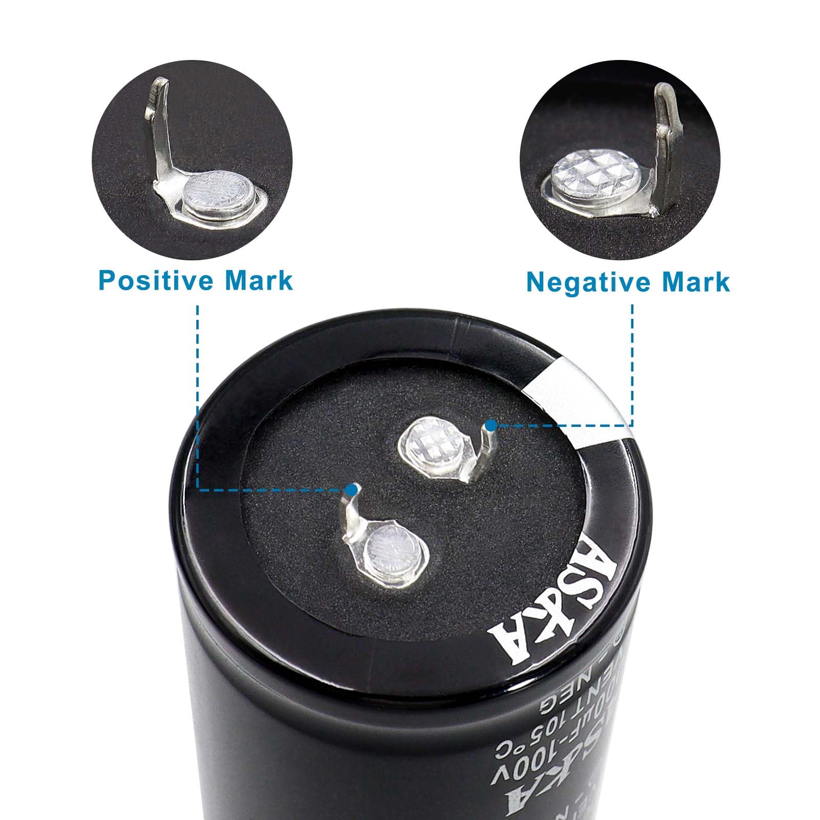 100 V 10000 UF Snap in Aluminium Elektrolytkondensator 35 x 70 mm für Endstufe und Filter Audio, Durchgangsloch-Kondensator, kompatibel mit Auto-Audio