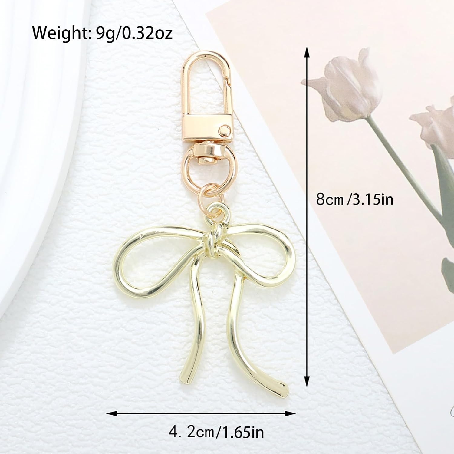 Cute Bow Keychain Bag Charm, Bling Purse Charms Accessories, Kawaii Keychain for Women Girl - Image 4