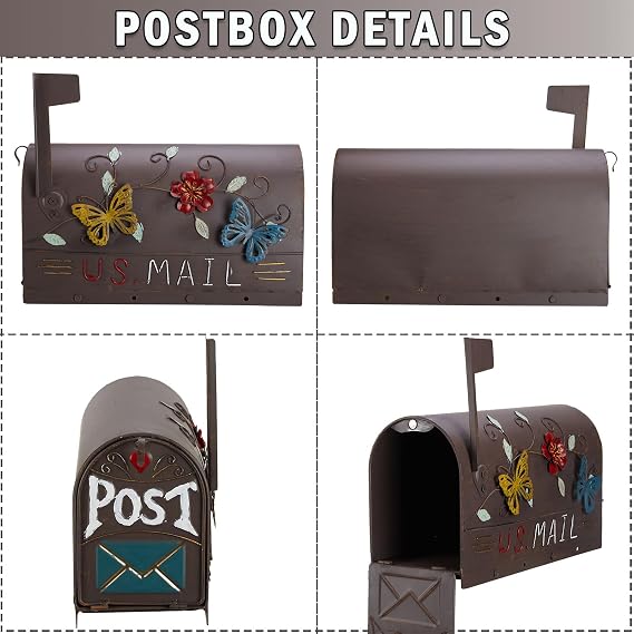 Heavy Duty Mailboxes for Outside, Metal Mail Boxes Post Mount