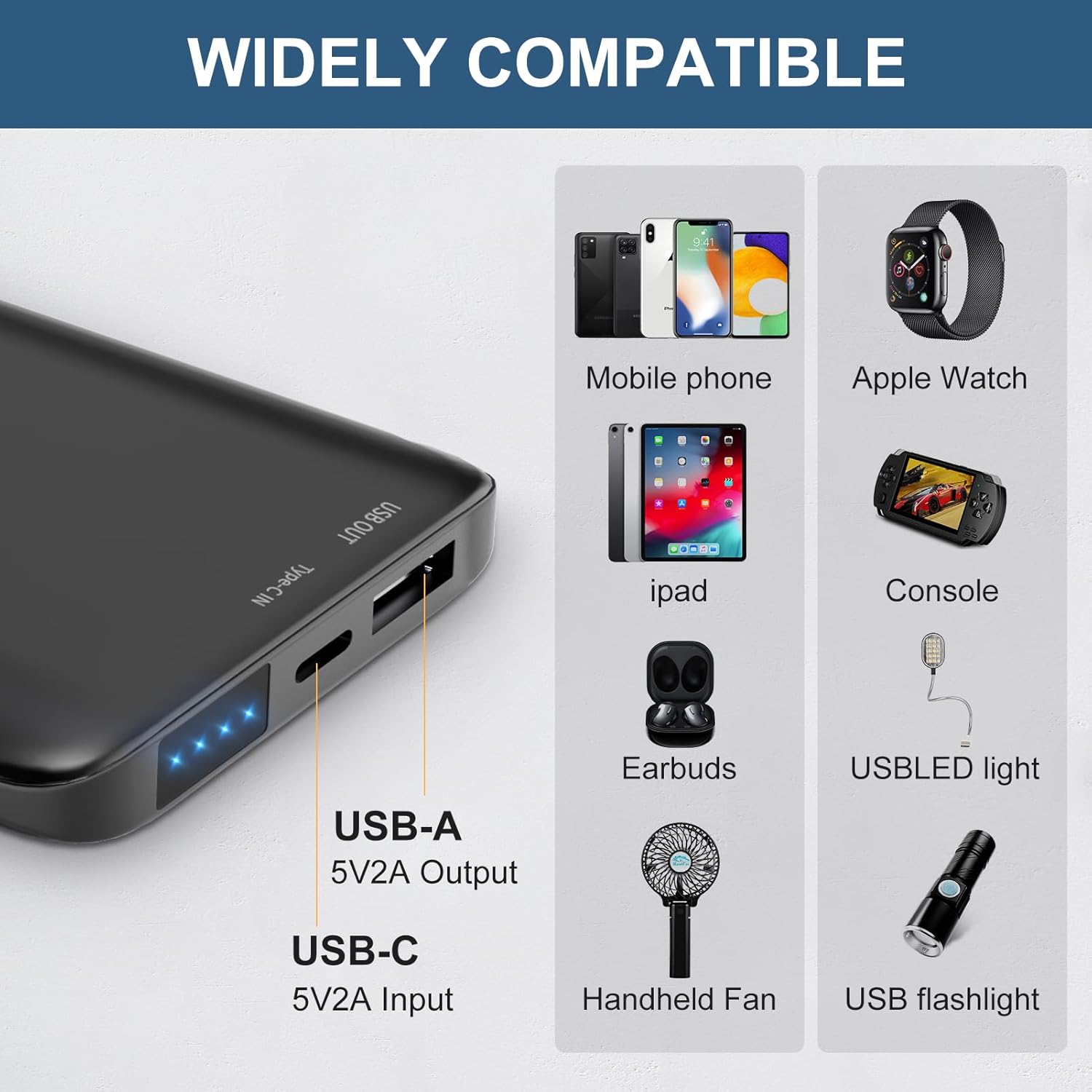 KOVNLO Battery Pack for Heated Vest, Ultra Thin Portable 5V 2A 10000mAh USB Power Bank, Charger for Heated Jacket,iPhone, Android - Image 6