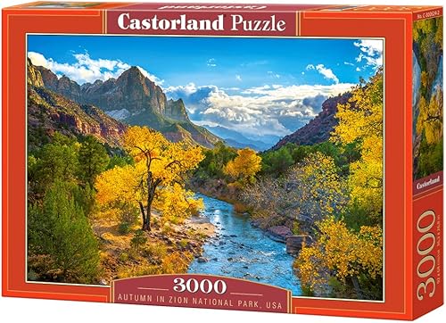 CASTORLAND Rompecabezas de 3000 piezas, otoño en el parque nacional Zion, naturaleza y paisaje, Estados Unidos, rompecabezas para adultos,