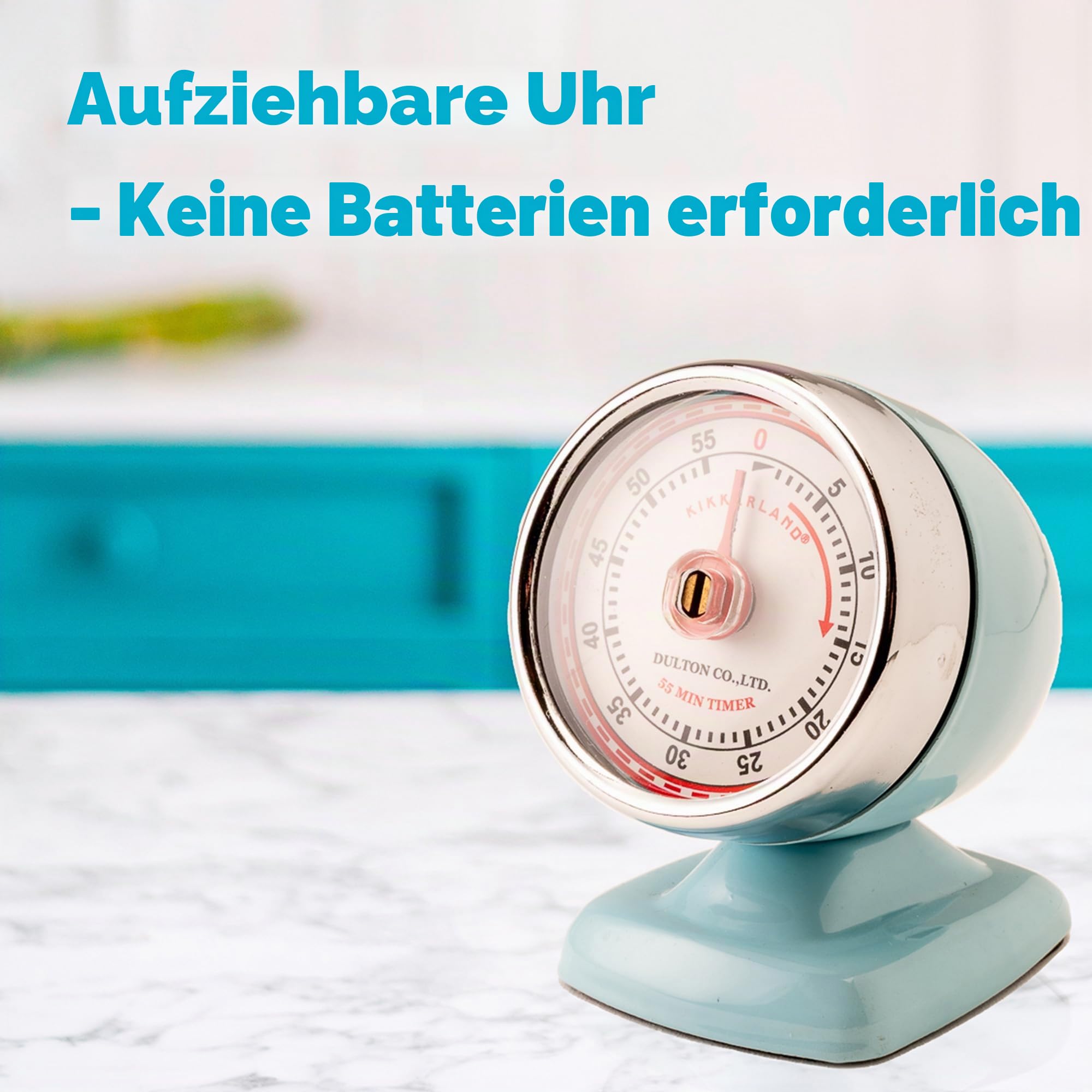 Kikkerland Vintage Streamline Küchentimer Blau