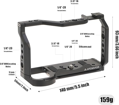 Vista 33 de Fotga Soporte estabilizador de jaula de cámara de aluminio de aleación + mango superior para Sony A7C ILCE-7C α7C sin espejo DSLR cámara de vídeo