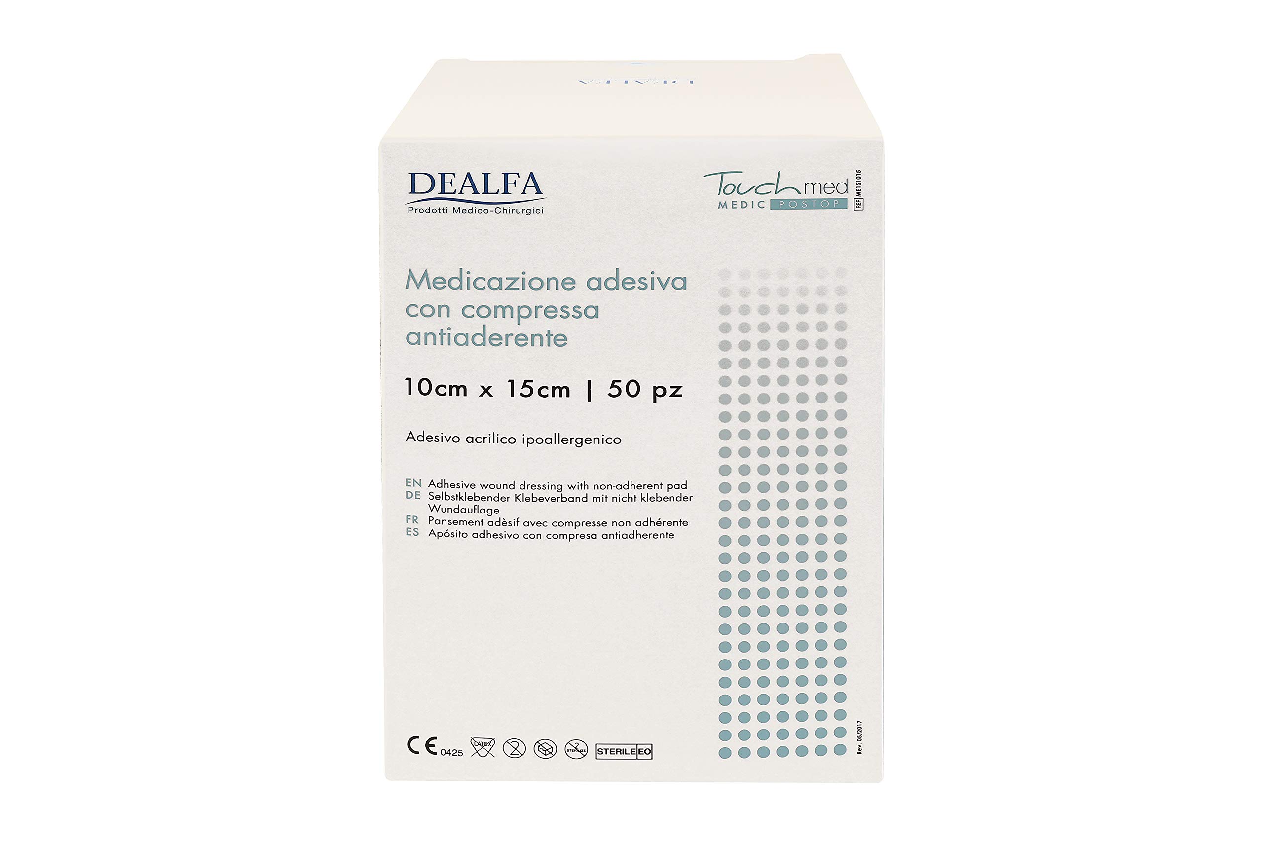 TOUCHMED Cerotto Adesivo Sterile in TNT con Compressa Antiaderente - 10x15 cm - Traspirante e Assorbente - Ottima Adesività - Monouso - Confezione da 50 Pezzi