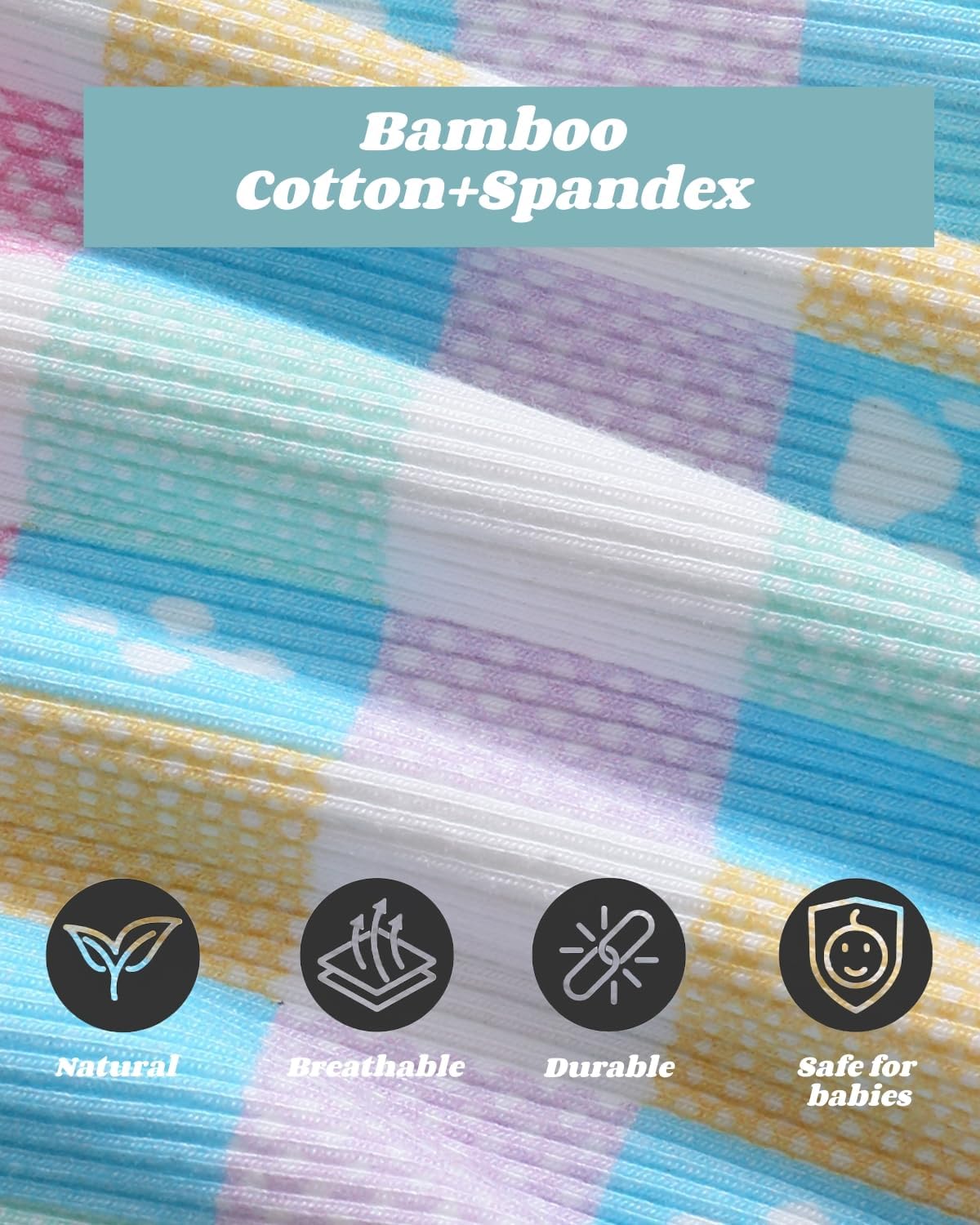 Bamboo Viscose Baby Boy Girl Pajamas Romper, Ribbed 2 Way Zipper Sleepers, Long Sleeve Footless Pjs with Mitten Cuffs - Image 6