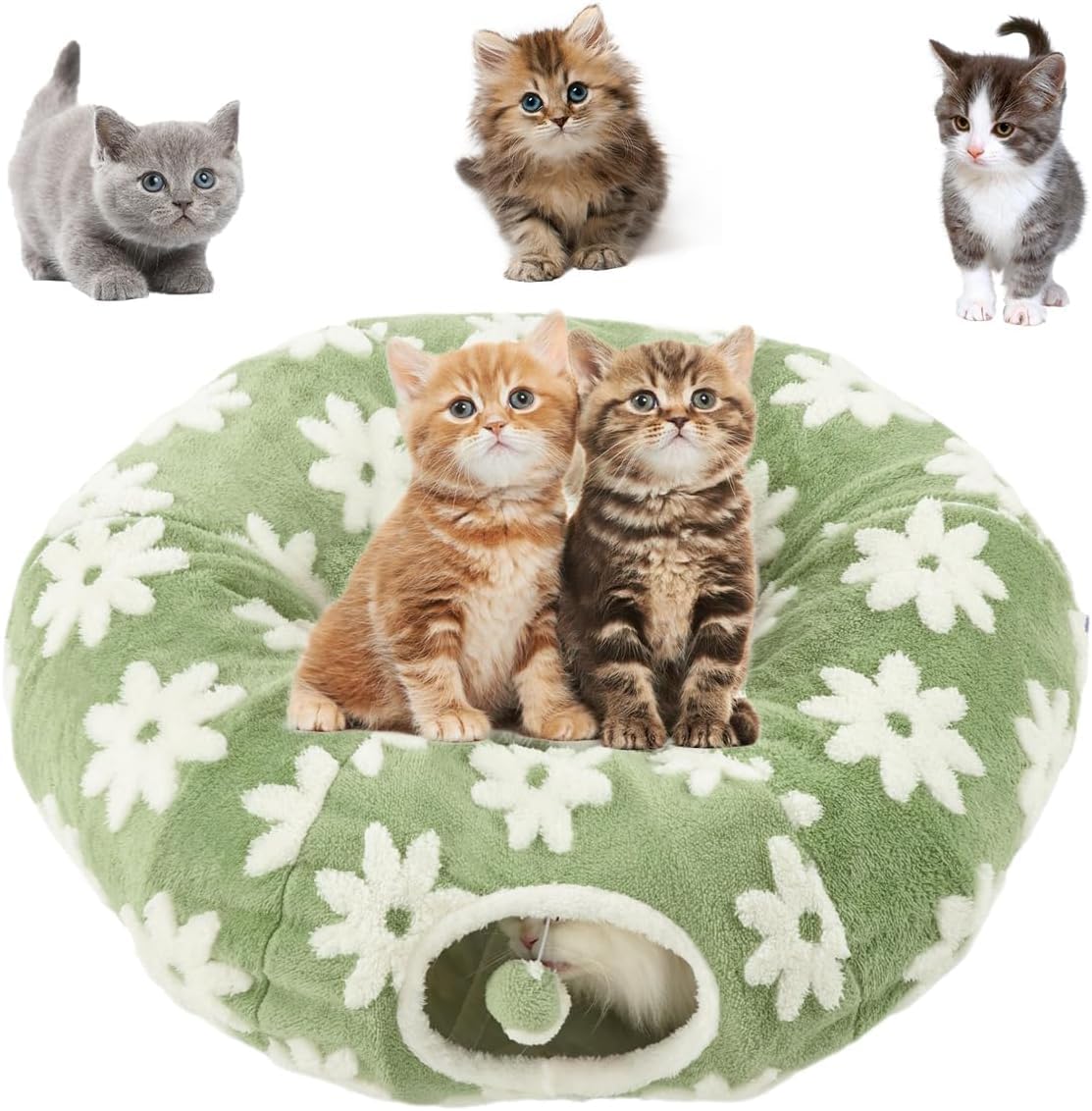 Dachshund Tunnel Bed,Tunnel Bed for Dachshund Dog,Christmas Dog Bed (Green)