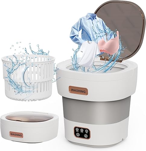 Lavadora portátil  La mini lavadora plegable mejorada de 12 litros con potente limpieza y diseño de bajo ruido  Perfecta para el hogar, ropa de