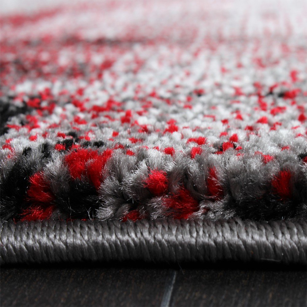 Paco Home Alfombra Estilo Moderno Diseño Estética Lienzo Moteada Sombreada, Color:Rojo, tamaño:160x230 cm