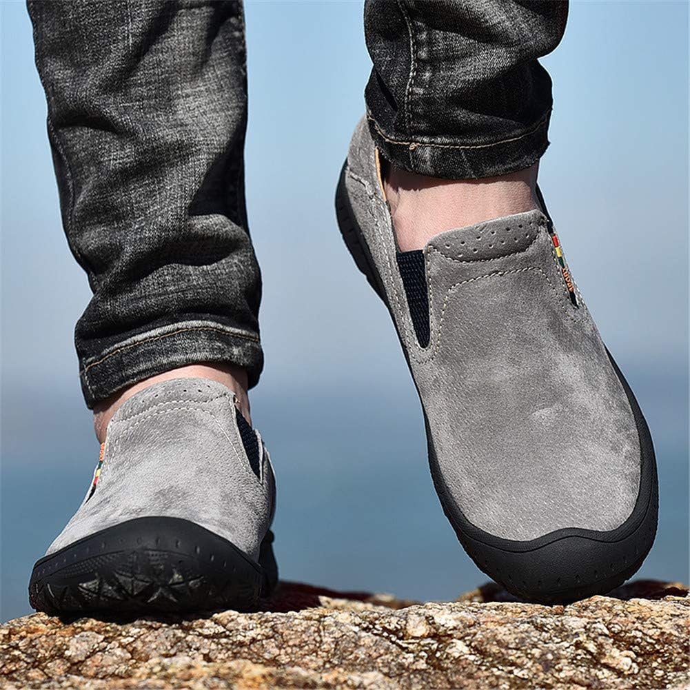 LEADER SHOW Men's Slip On Hiking Shoes Outdoor Walking Shoes Casual Comfortable Loafers