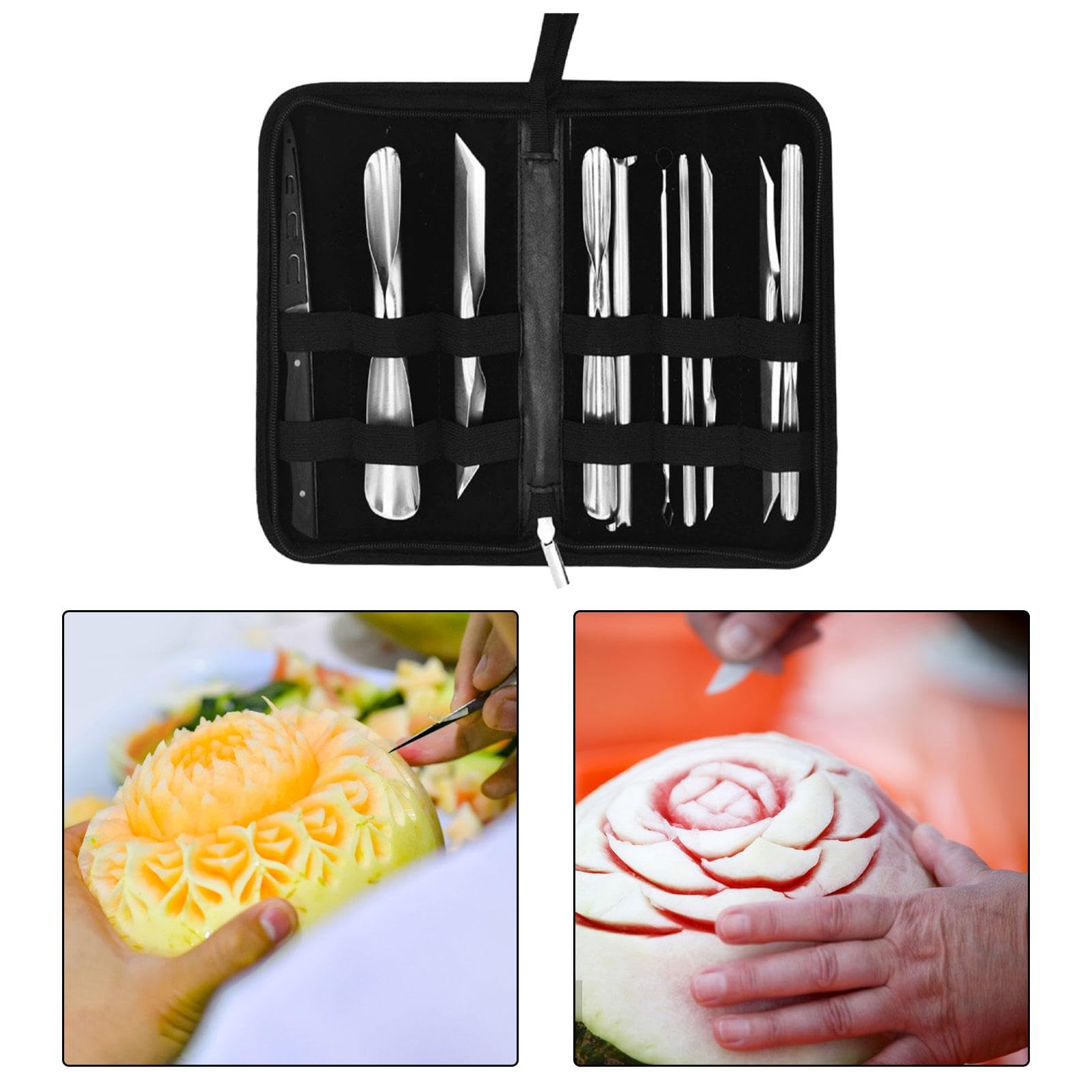 10Pcs Culinary Carving Tool Set Fruits Vegetable Carving Knife for Party
