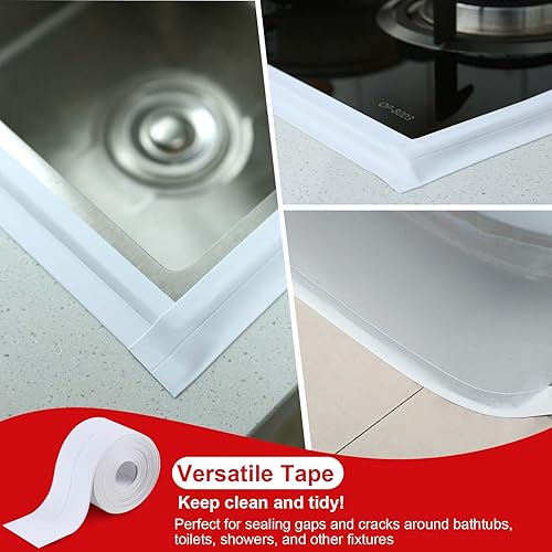 Miniatura 7 de Cinta adhesiva para calafatear súper pegajosa, impermeable, autoadhesiva para cocina, baño, lavabo, molduras decorativas, sellador de azulejos de