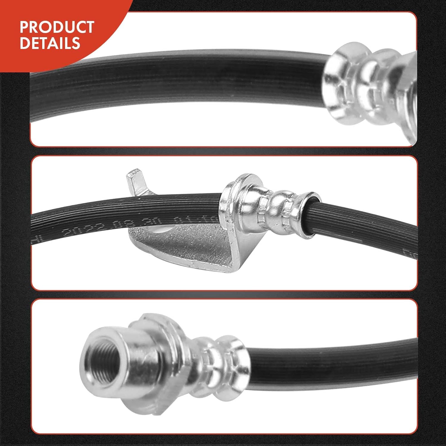 A-Premium Front Driver and Passenger Brake Hydraulic Hoses Compatible with Select Toyota and Lexus Models - Prius 2010-2015, Prius Plug-In 2014-2015, CT200h 2011-2017, 1.8L(Pack of 2)