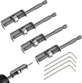 4 Pcs Spring-loaded Screw Holder Bit,Anti-drop Operation Bit Holder,Single-Hand Screwdriver Bit Drive Guide Drill Bit Tip Holder,Universal Screw Grab for Electricians, Mechanics, DIY Home Repair