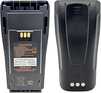 VBLL NNTN4497 NNTN4497CR 2600mAh 7.4V Li-ion Replacement Battery for CP040 CP150 CP200 CP200D CP200XLS EP450 DEP450 PR400 GP3188 GP3688 NNTN4496 NNTN4851A (2 Pieces)