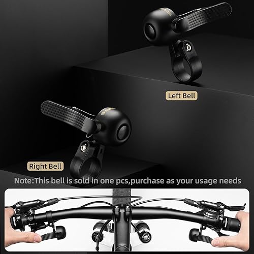 Miniatura 2 de ROCKBROS Campana de bicicleta resistente de aleación de cobre con sonido claro y largo, timbre de anillo de bicicleta para manillar adultos más de