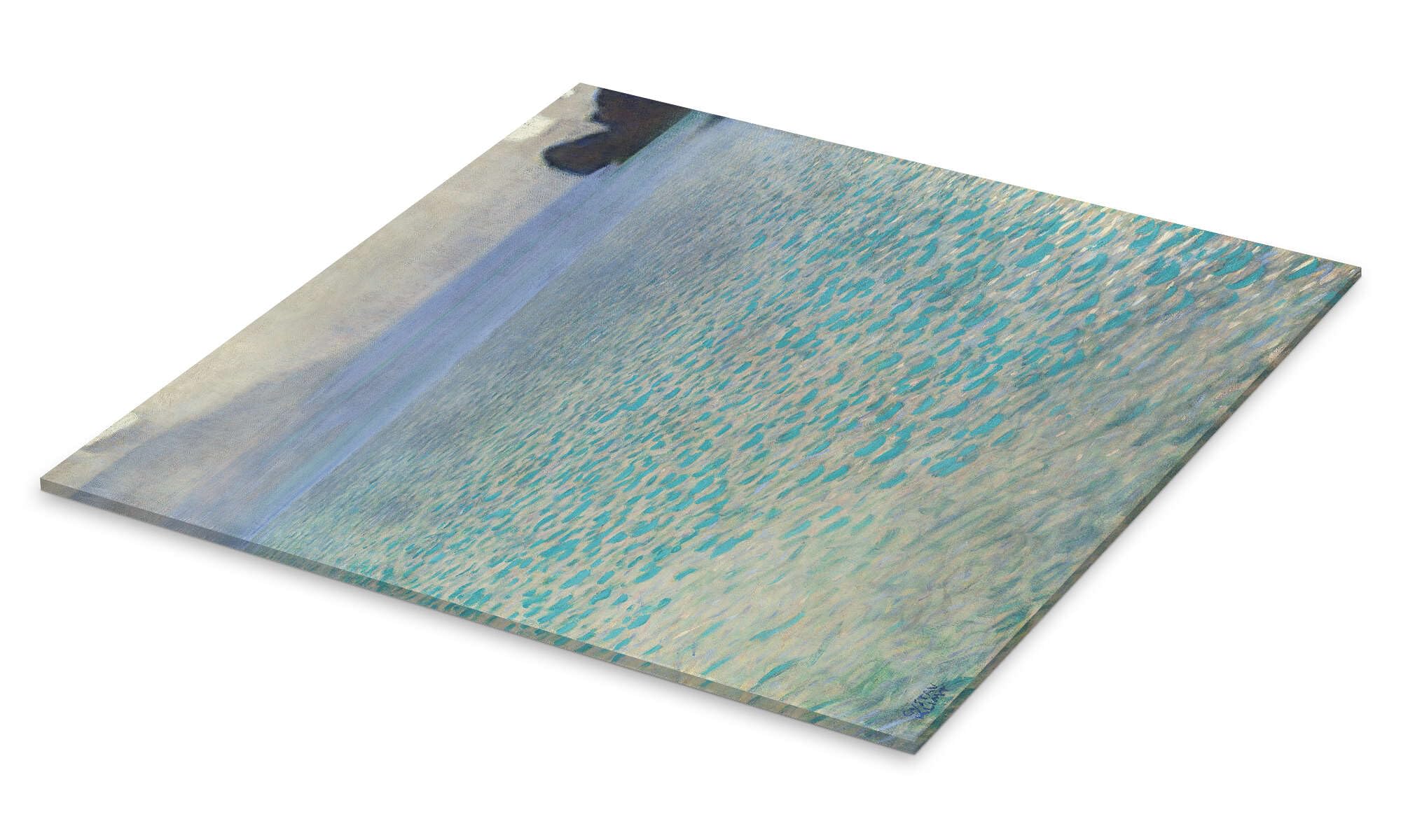 Posterlounge Am Attersee Acrylglasbild | 70 x 70 cm von Gustav Klimt Türkis Wandbilder Wanddeko