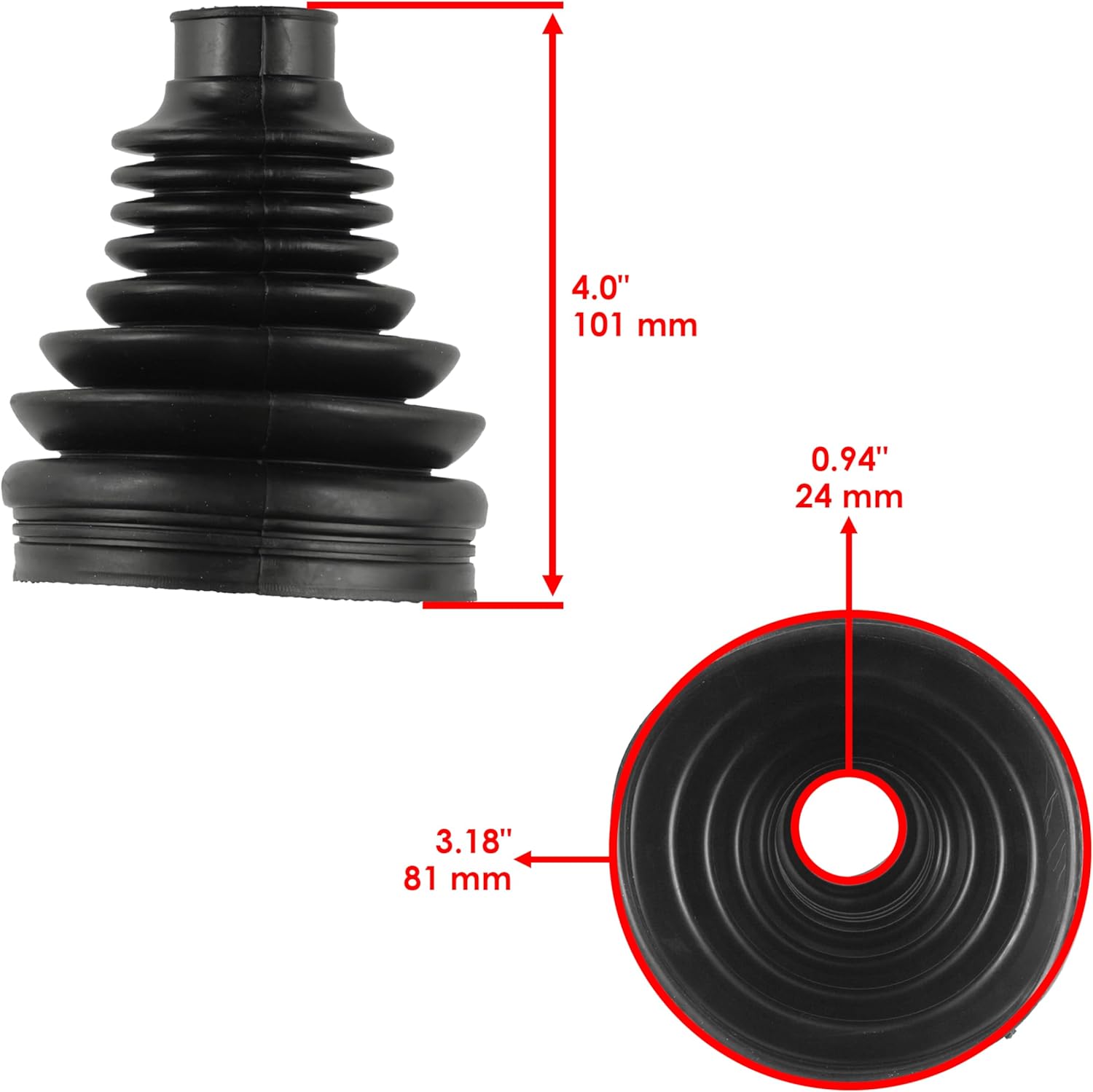 Caltric 2 Rear Axle Inner and Outer CV Boot Kits Compatible with Polaris Ranger XP 700 4X4 EFI 2008