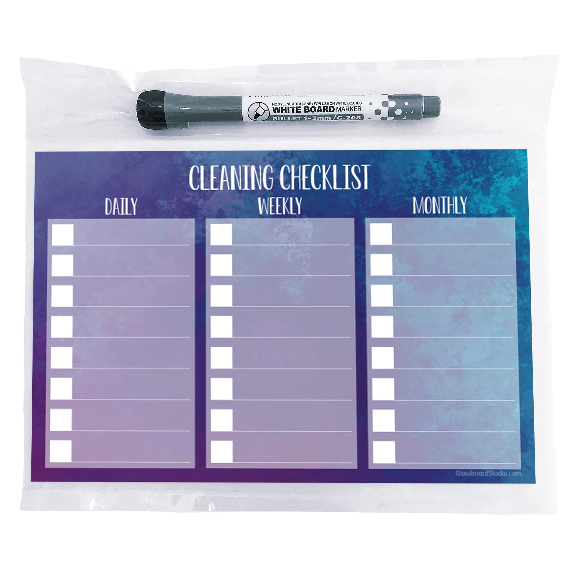 Glassboard Studio Dry Erase Shopping List Decal - Removable Whiteboard Sticker With Marker (9x12", Geometric) - View #4