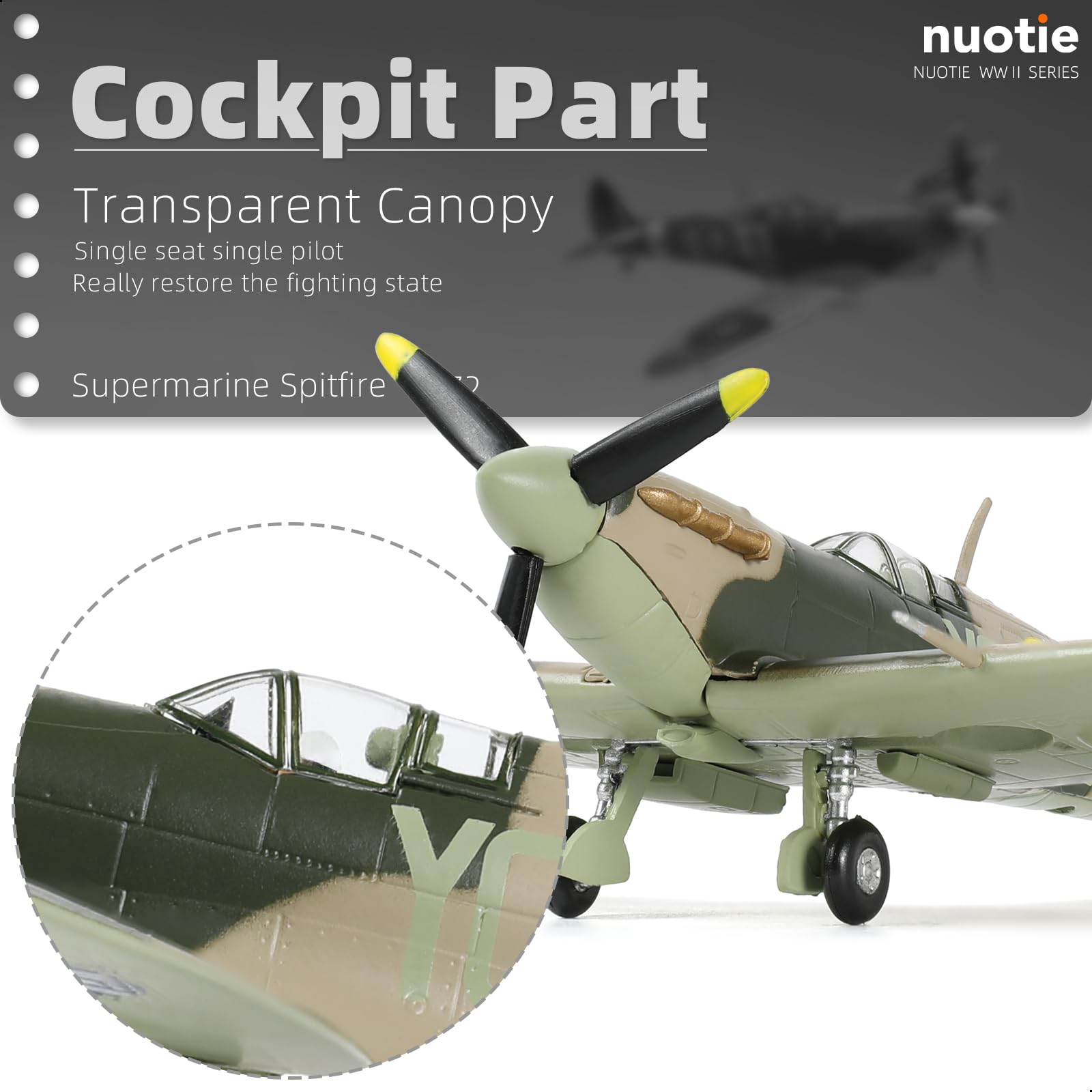 Amazon.co.jp: NUOTIE 1/72 スピットファイア金属戦闘機モデル完成品
