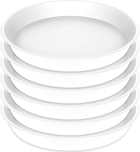 Platillo para plantas de 8 pulgadas, paquete de 6 platillos redondos de 8 pulgadas, bandejas de plástico para plantas de flores para macetas,