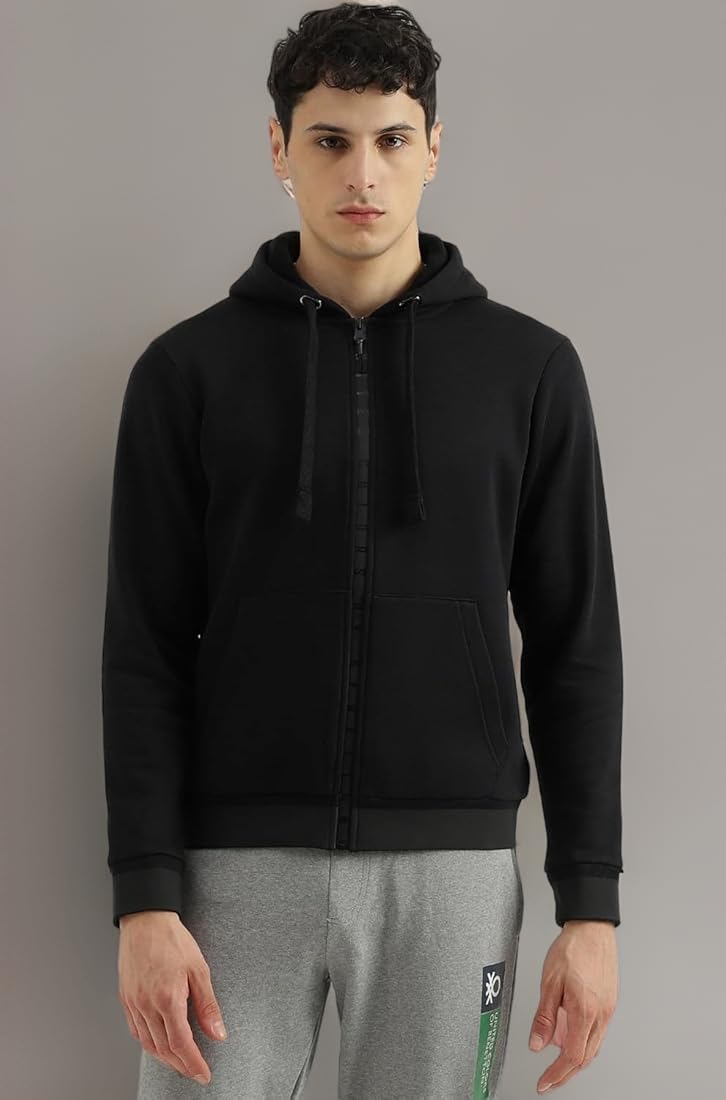 Buy United Colors of Benetton Regular Fit Hooded Neck Branded