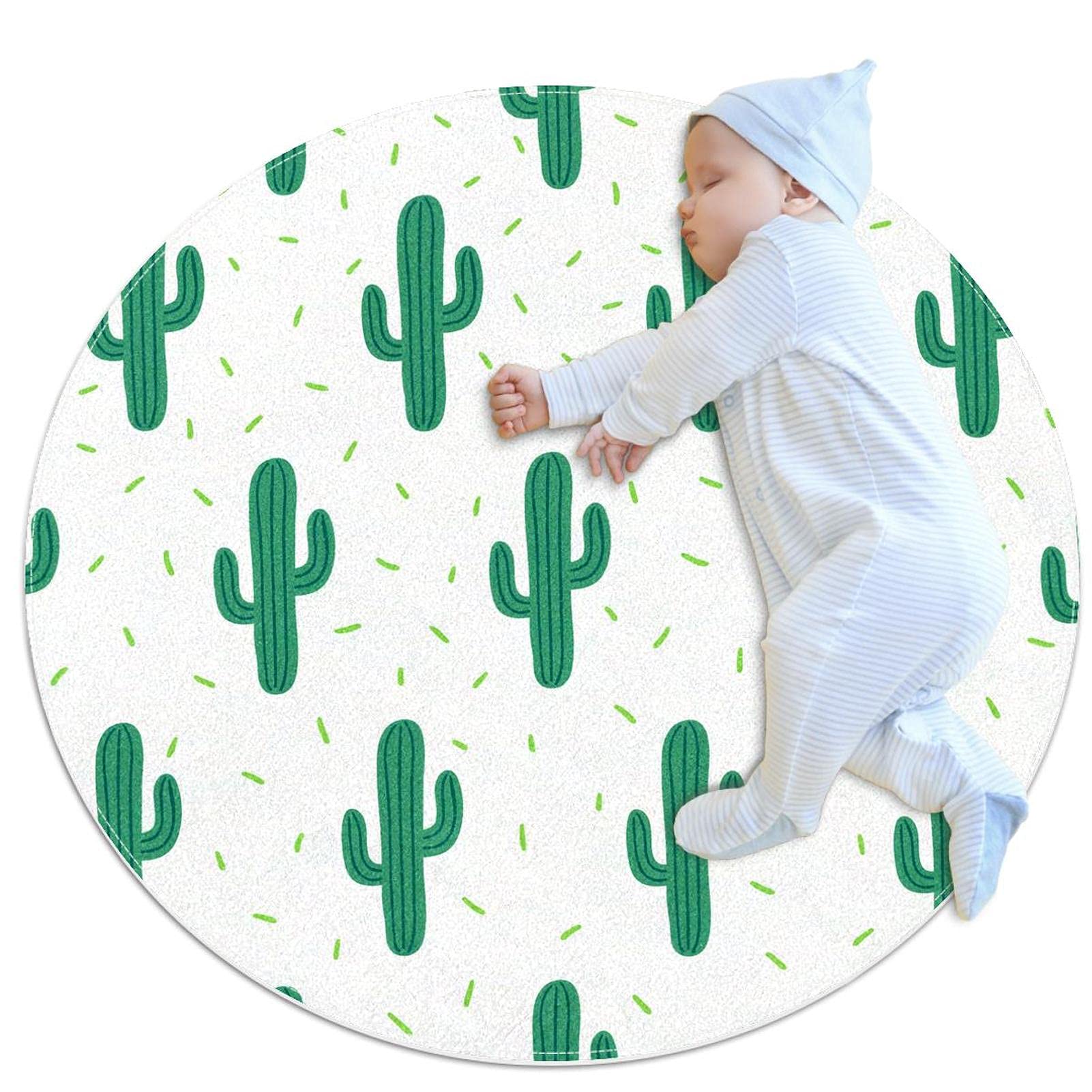 Tapis moderne antidérapant cactus vert pour salon et chambre