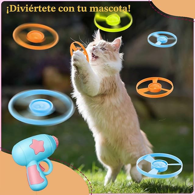 Foto 4 de 6 de Bull Tiger Prestige Juguetes Interactivo Voladores para Gatos con 1 lanzadores y 10 Discos