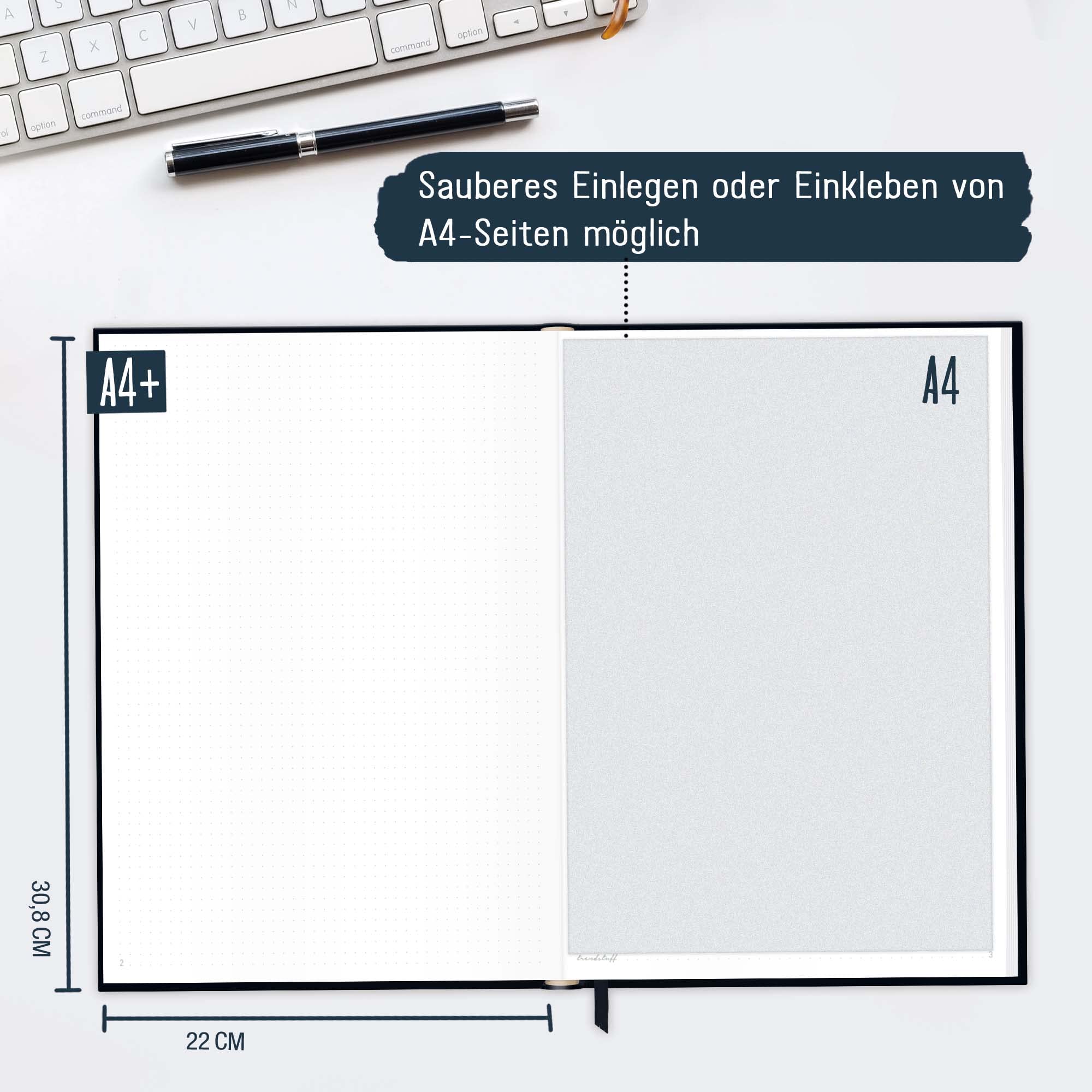 Produktbild von Paper&you® Bullet Journal Dotted A4+ Mit Gummiband – Nachhaltiges Notizbuch, 156 Seiten, FSC-zertifiziert